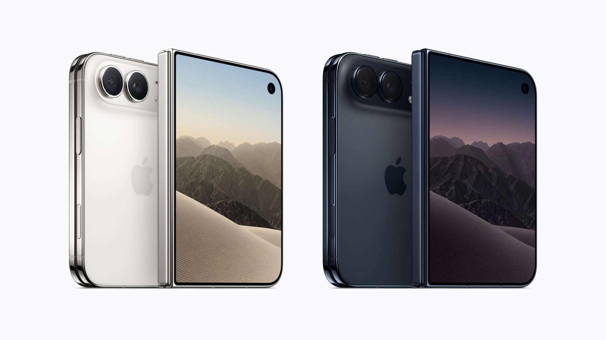 苹果官方 iPhone Duo 星光白与夜空色外观图
